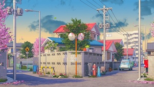 4K唯美治愈日系樱花动漫街道