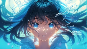 清纯水中少女