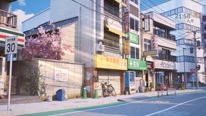 4K日式城市街道