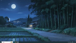 月色竹林乡路