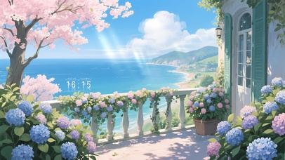 海边樱花阁楼