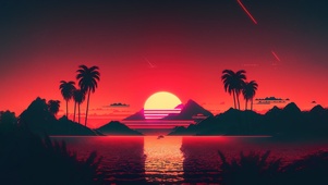 蒸汽波 夕阳