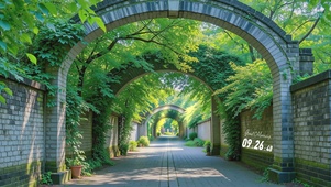 护眼清晨树荫小巷