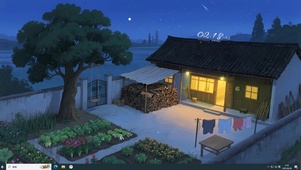 夏夜乡村院落