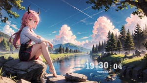 粉发少女