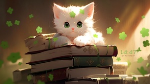可爱四叶草猫咪