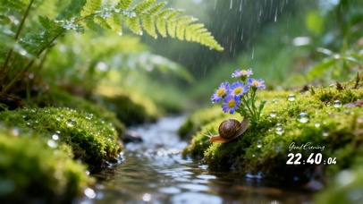 雨后绿色森林苔藓