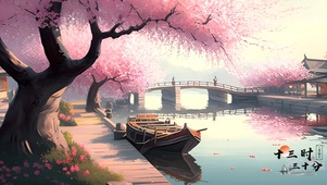 桃花坞泊舟