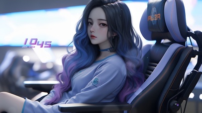 纯欲长发电竞美女