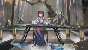 美人弹古筝