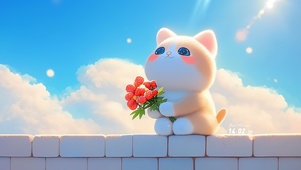院墙上的猫咪