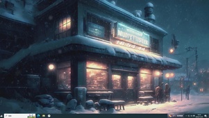 雪夜街道主题