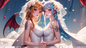 4k甘雨可爱美少女2人