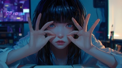 4K可爱搞怪女孩