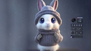 冬季可爱小兔子