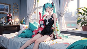 双马尾长发可爱女生