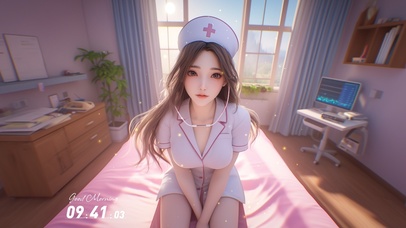 美女护士长发如瀑布般倾泻而下