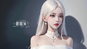 纯欲系甜美白发女生