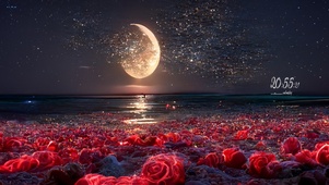 唯美玫瑰星空海岸