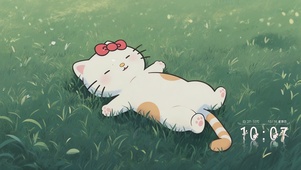 草地悠闲小猫