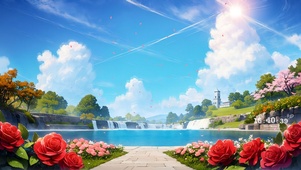 动漫夏日风景