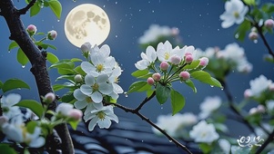 月夜梨花带雨