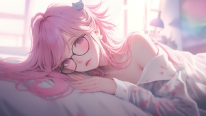 可爱眼镜女孩