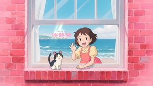 可爱少女与猫