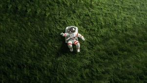 浩瀚无垠草原的宇航员～