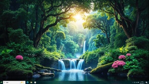 秘境森林瀑布主题