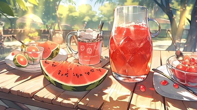 夏日解暑西瓜汁