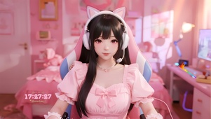 4K可爱电竞少女电脑房间
