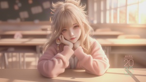 可爱毛衣少女