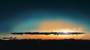 唯美海边日落星辰
