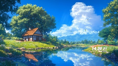 治愈护眼湖泊小屋