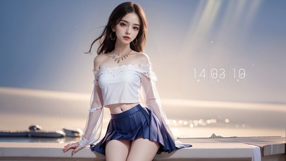 简约小清新长发女孩