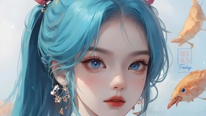 4K蓝发少女