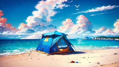 海边帐篷露营