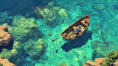 蓝色海域 小船里的静谧放空时刻