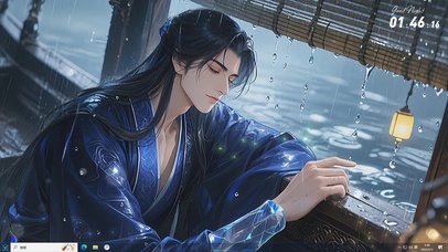 雨中行舟为情惆怅