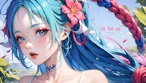 4k可爱炫彩少女