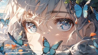 4k蝴蝶与少女