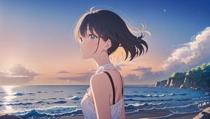 海洋沙滩少女