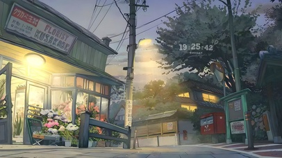 唯美治愈黄昏街道路口