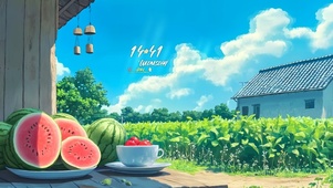 夏日西瓜田野