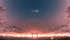 唯美夕阳中的神社