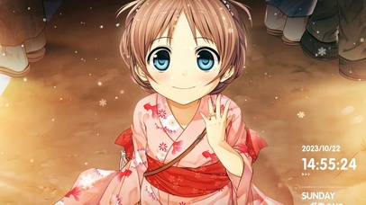 雪天 女孩 锁屏时钟 壁纸