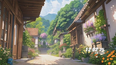 治愈蓝天白云花景