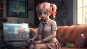 玩游戏的小女孩