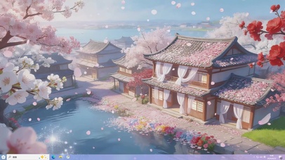 桃花盛开的小镇